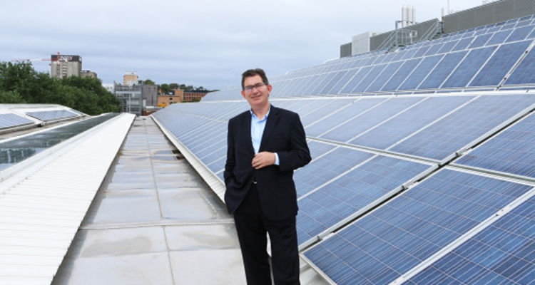 Professor Ian Jacobs announces solar energy agreement