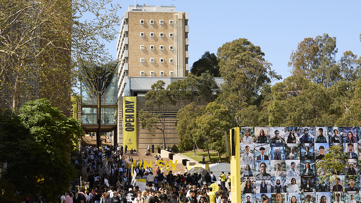 View towards Scientia building on Open Day