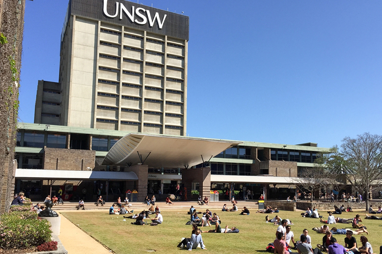 Students on UNSW Library Lawn