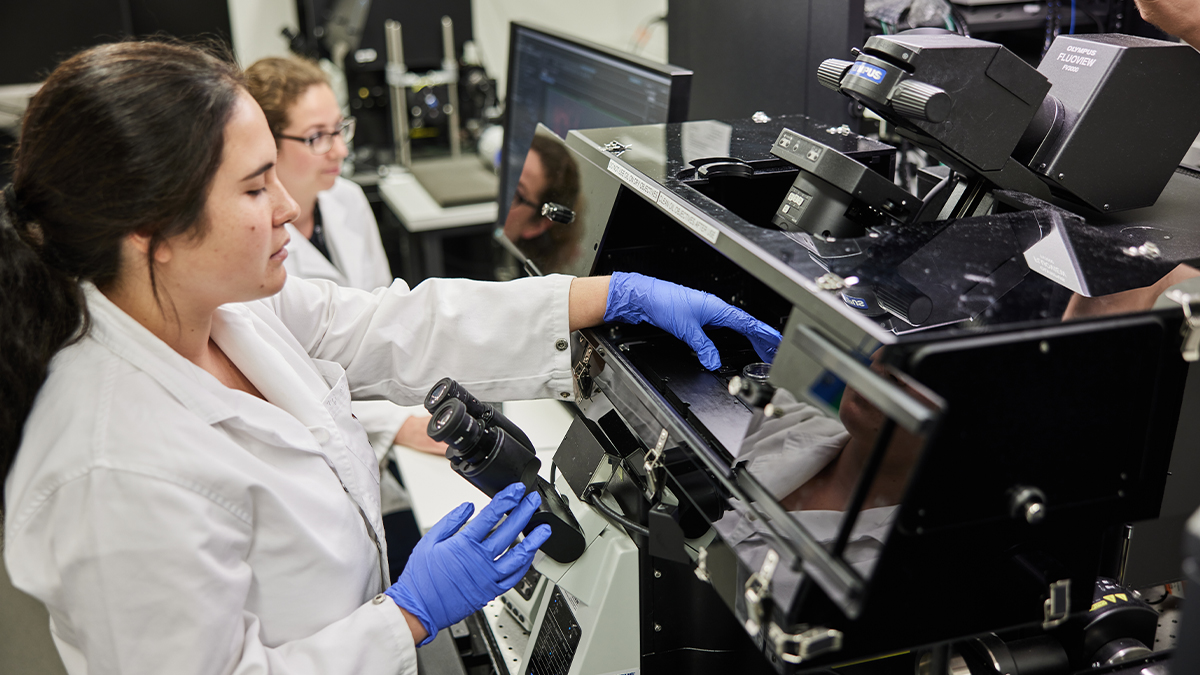 Woman using hyperspectral imaging 