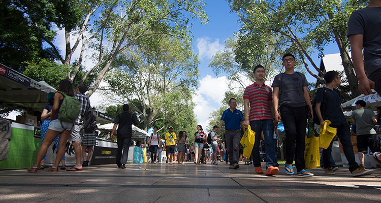 students on campus