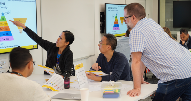 UNSW Staff workshopping at a table