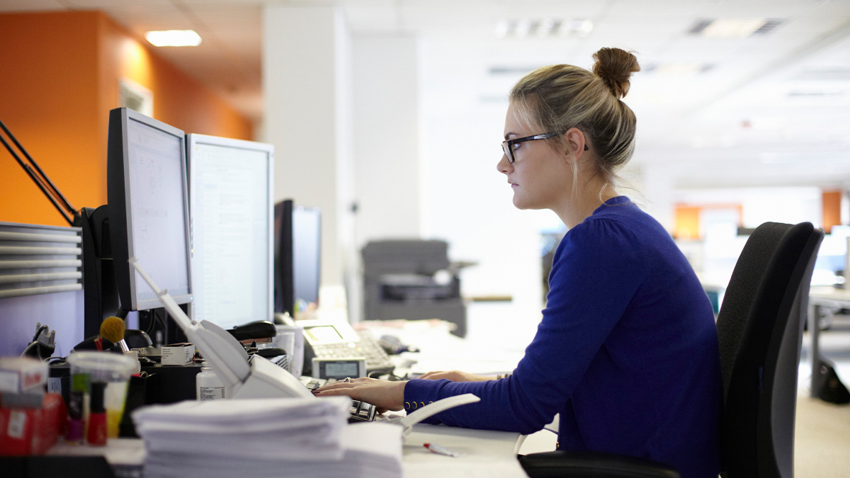 Woman working at computer