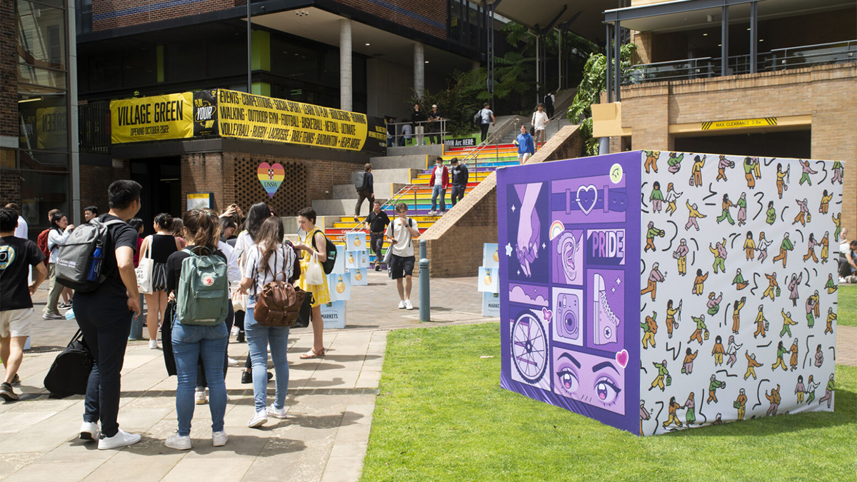 People below the Basser steps during Diversity Festival 2022