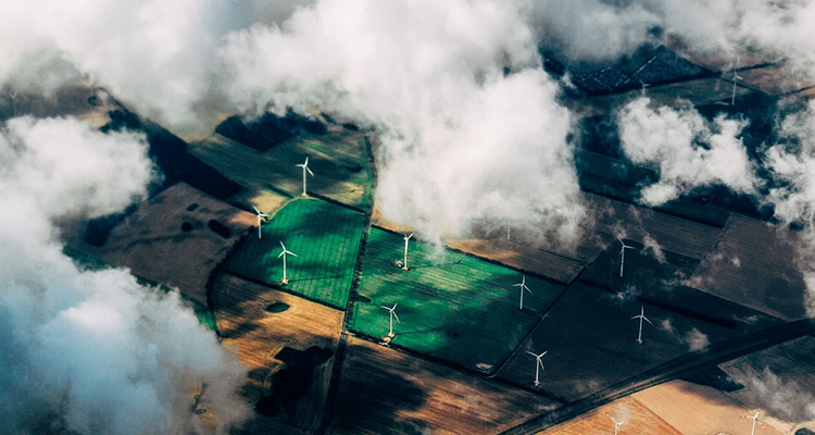 Clouds over a wind farm