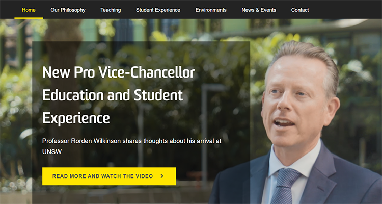 Homepage of UNSW Education site