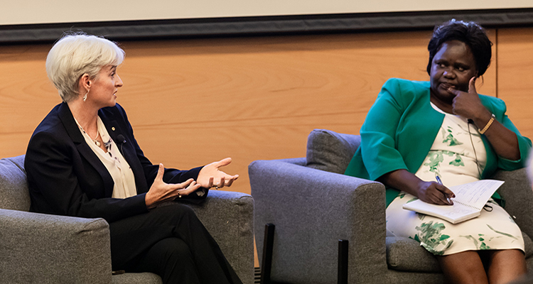 Professor Emma Johnston in conversation with Professor Teresa Akenga