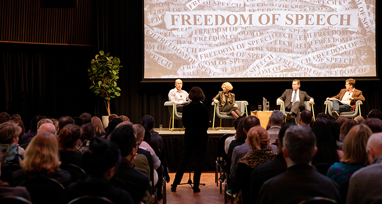 Freedom of Speech panel, George Williams, Eileen Baldry, Ian Jacobs and Rob Brooks