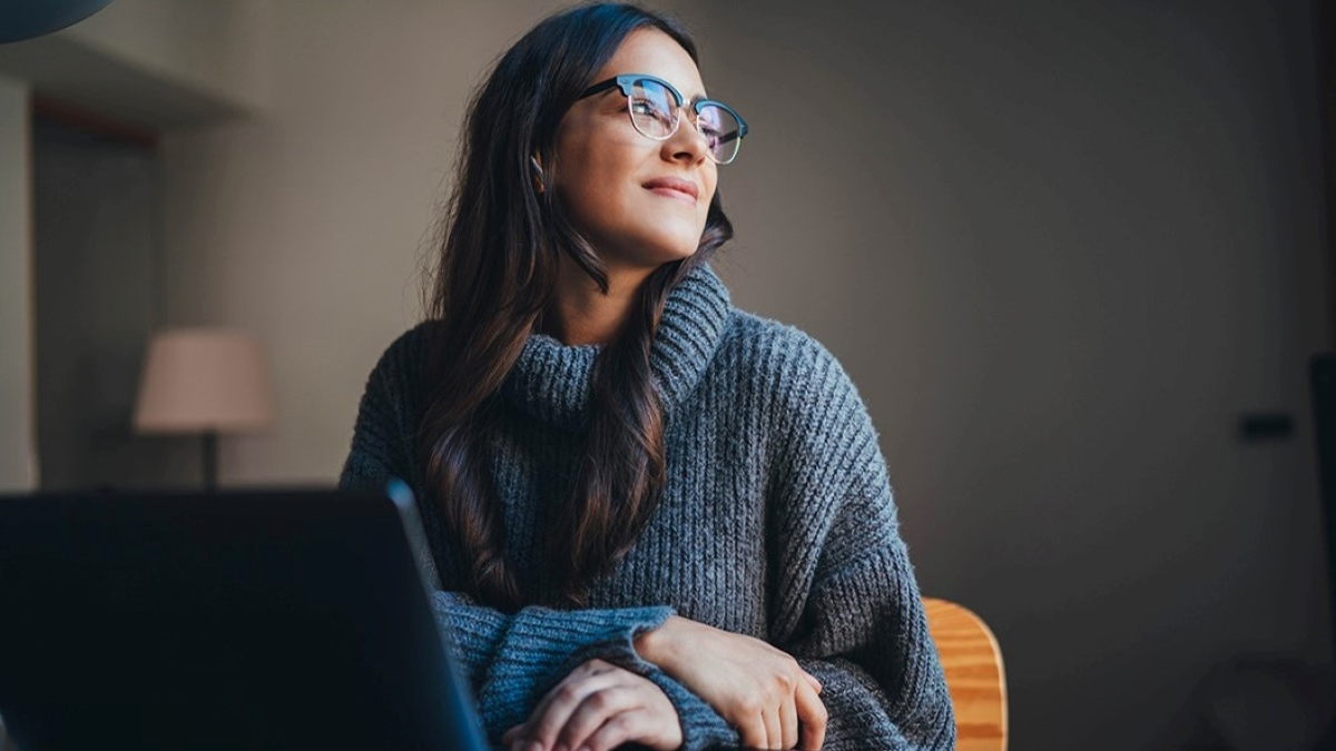 woman with glasses