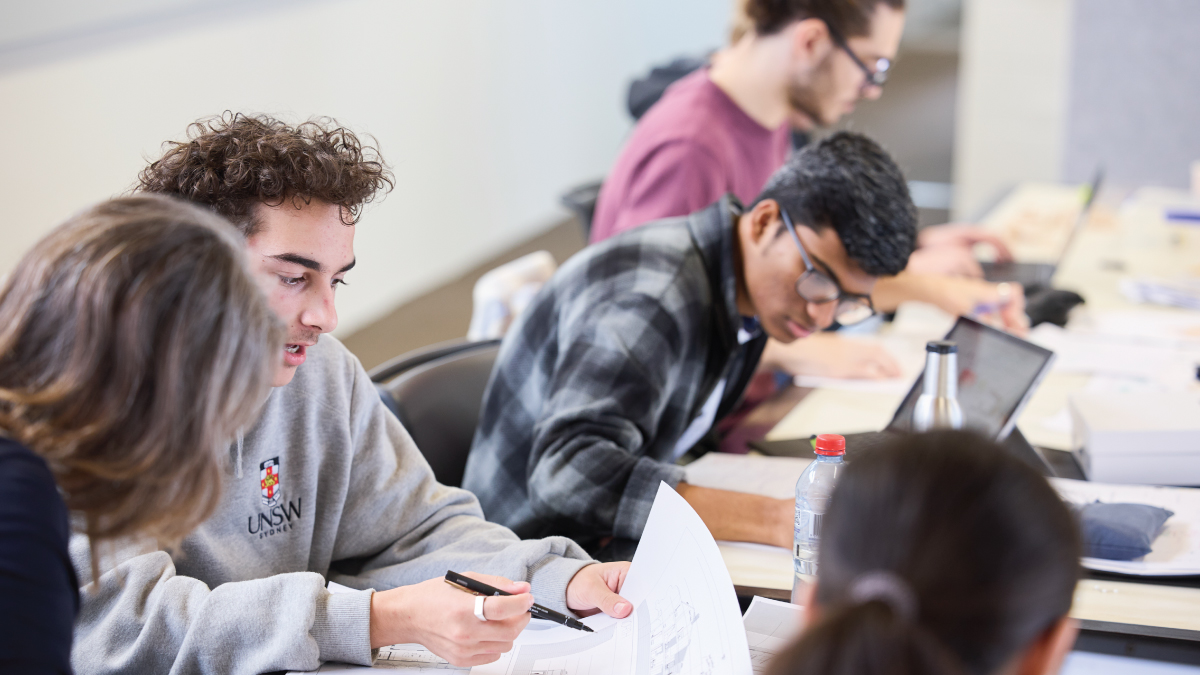 University students preparing for an exam