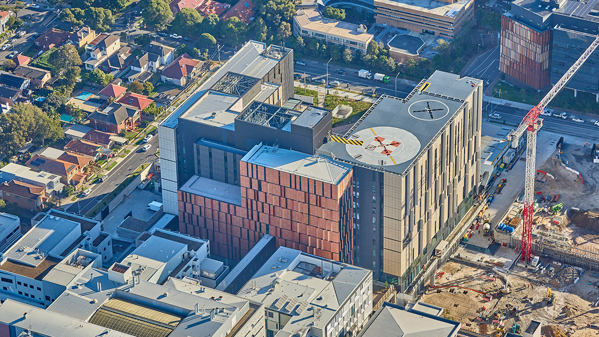 Ariel view of the Integrated Acute Services Building