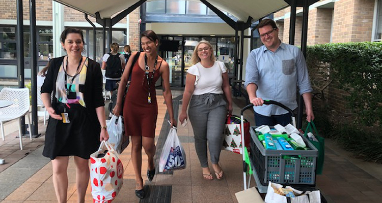 UNSW staff with It's in the bag donations