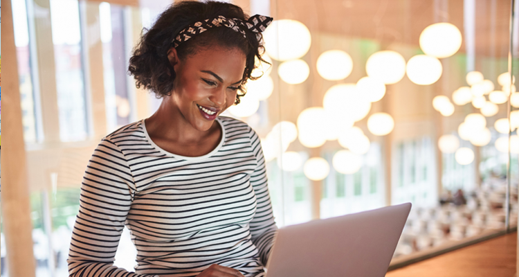 Woman using a laptop