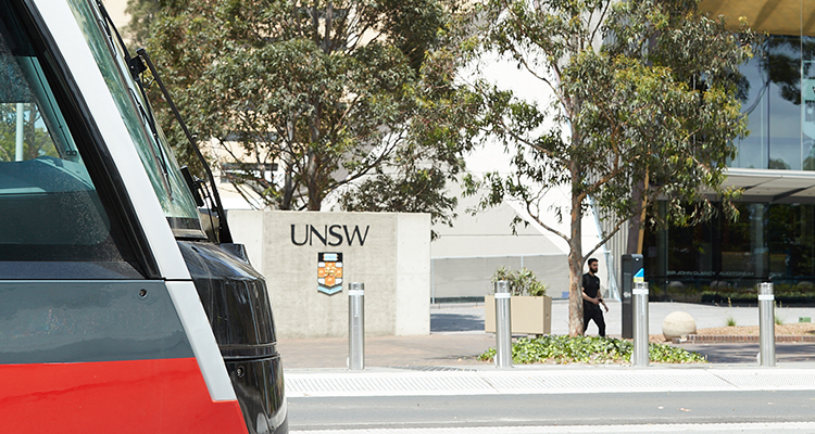 Light Rail arriving at UNSW campus