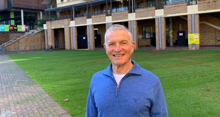 Macolm Miller outside the Quad building, UNSW