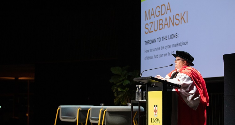 Magda Szubanski speaking 