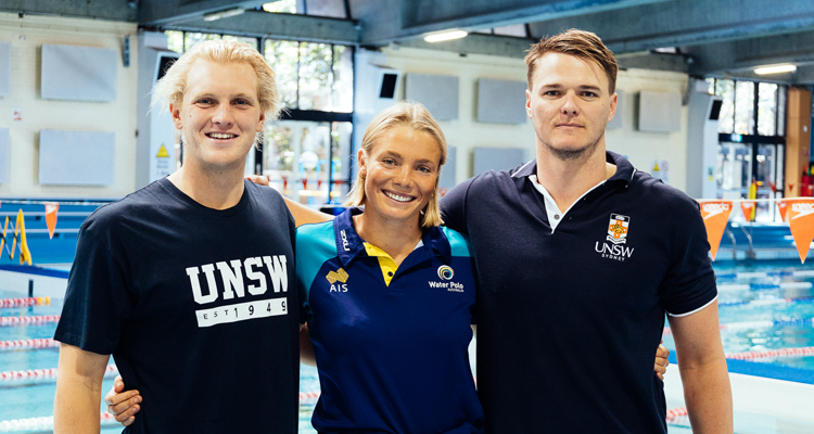 Three UNSW students at a pool