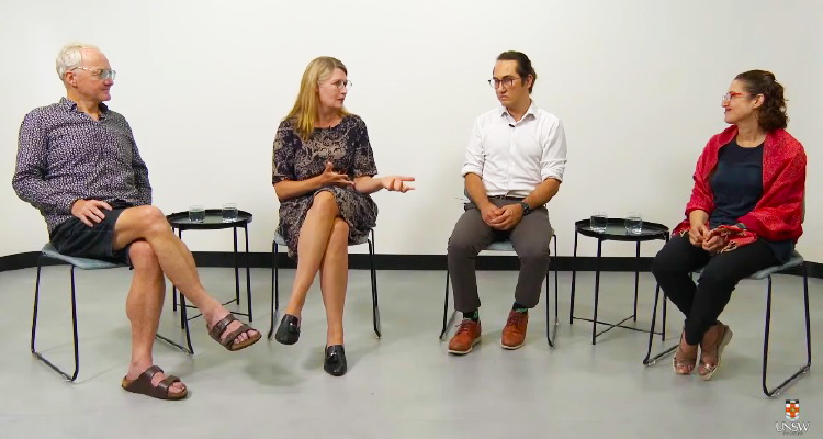 Professor Toby Walsh, Professor Cath Ellis, Associate Professor Sam Kirshner and Professor Lyria Bennett Moses sitting in a panel