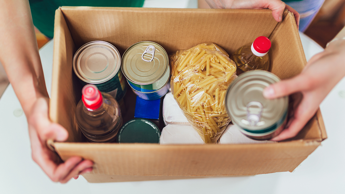 Food donations in a box