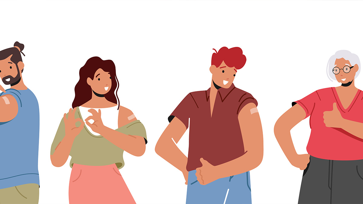 people getting vaccinated