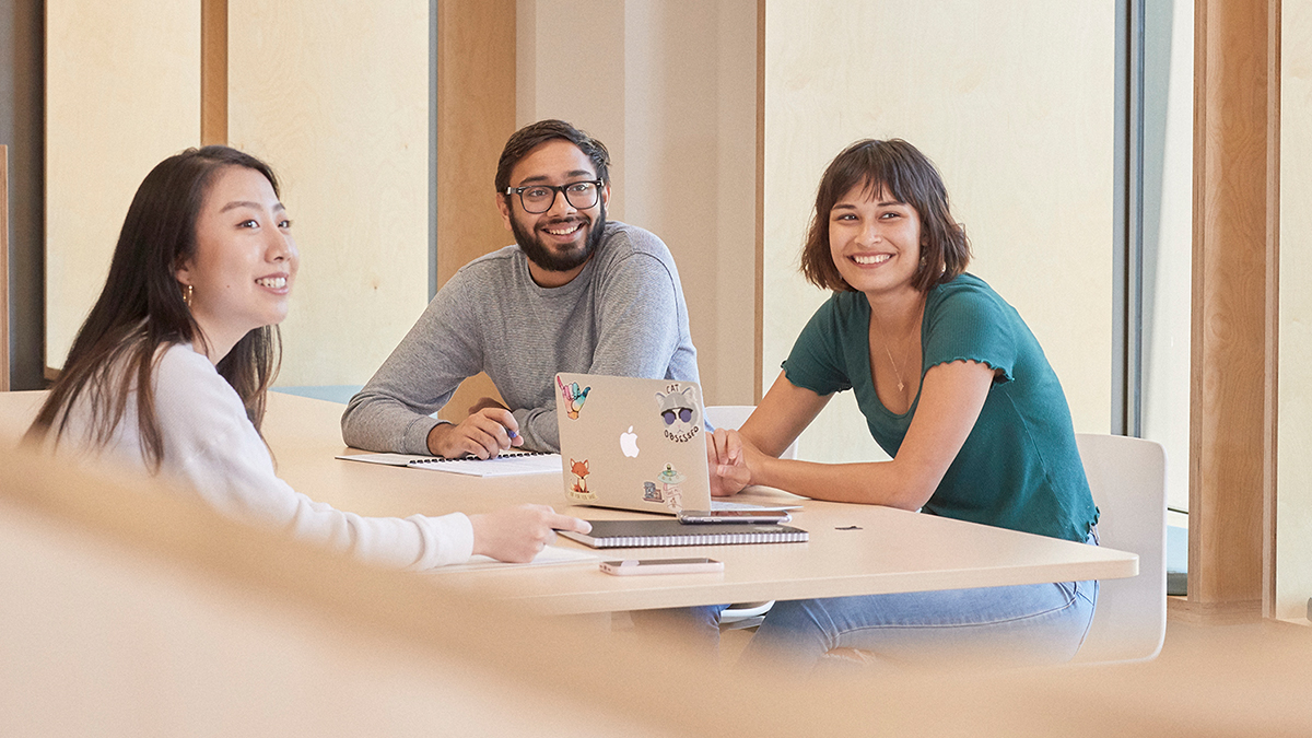 Students sitting around a table