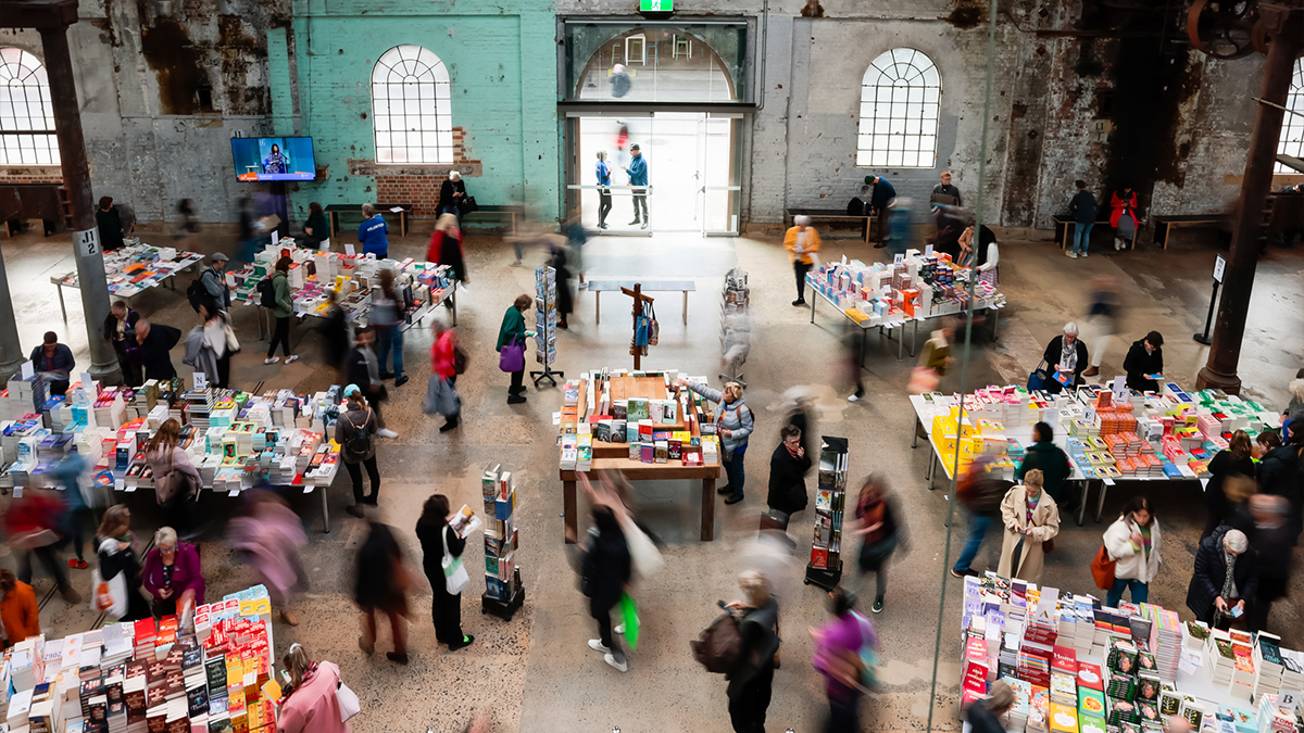 Crowds of people enjoying Sydney Writers' Festival 