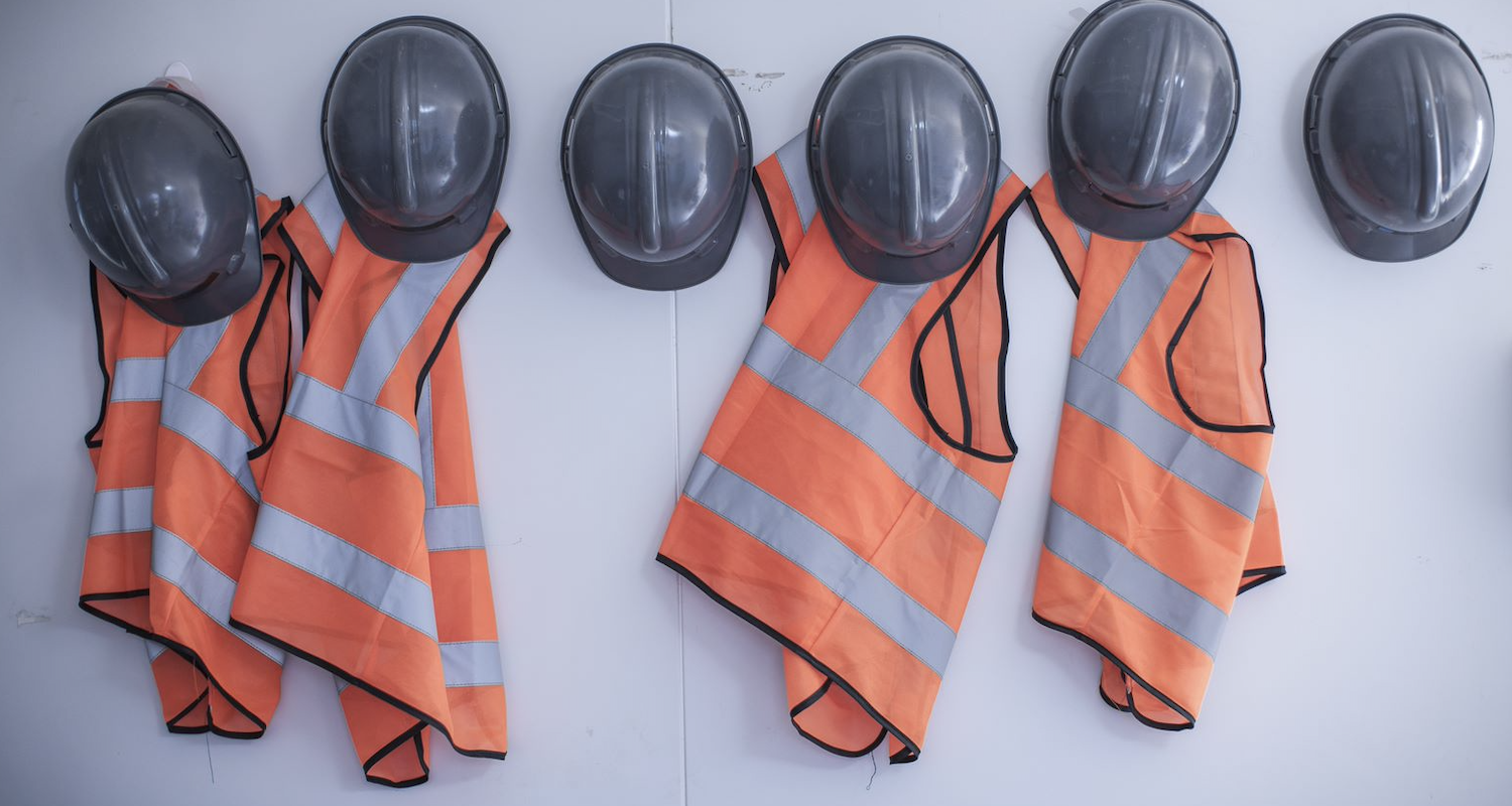 Hi-vis vests and hard hats