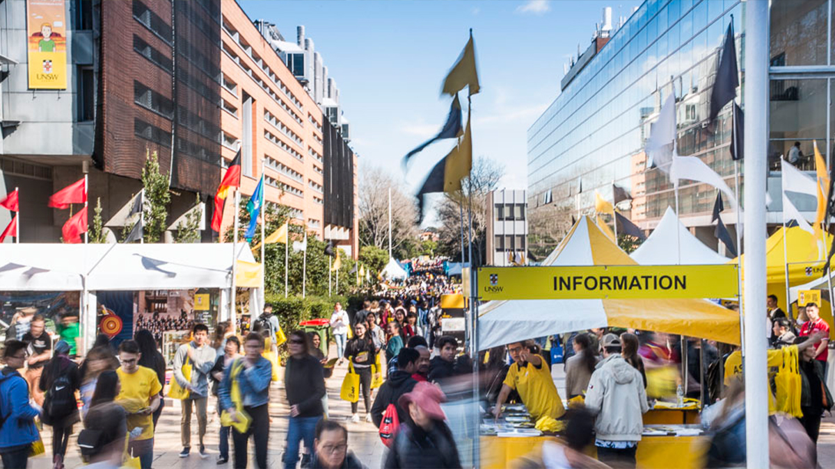 Future students exploring UNSW on Open Day