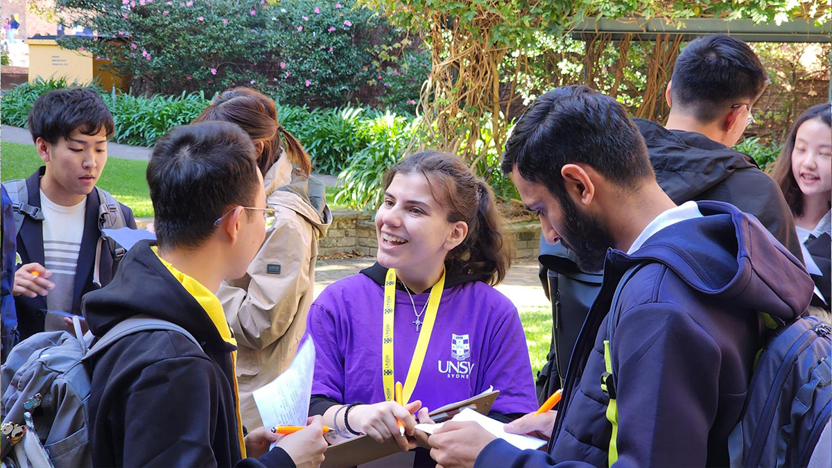 Students during a speed-friending event on campus at O-Week