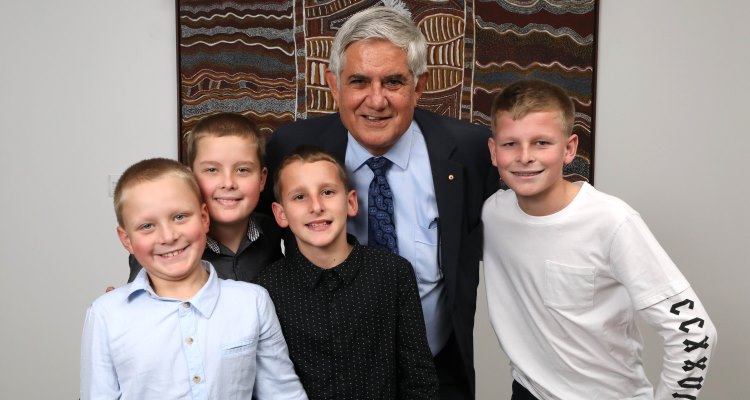 The Hon Ken Wyatt AM, MP with Jacob and his brothers