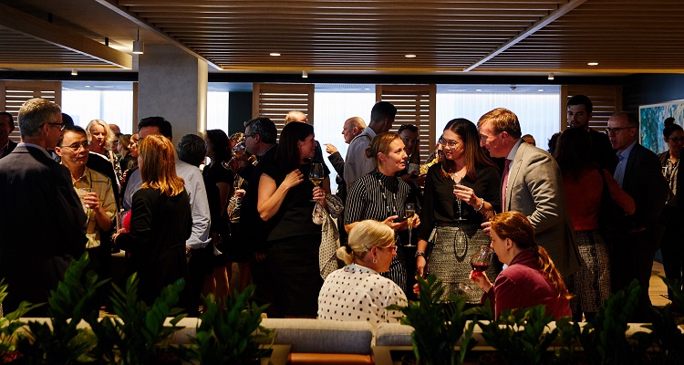 People mingling at The Lounge