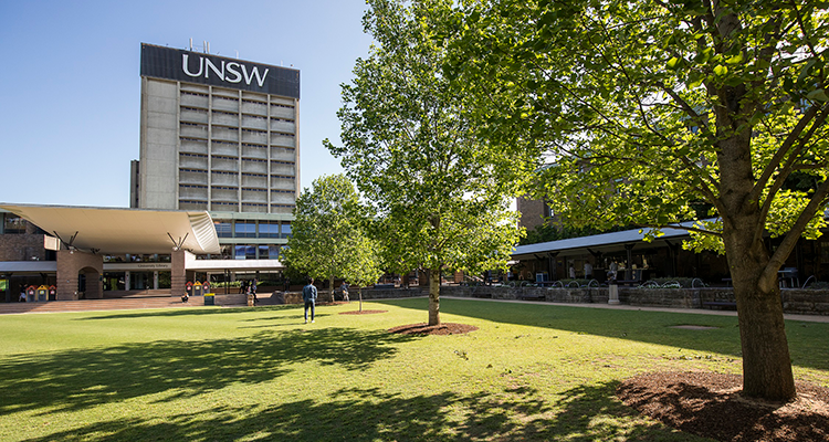 UNSW Library Lawn with Library tower in the background