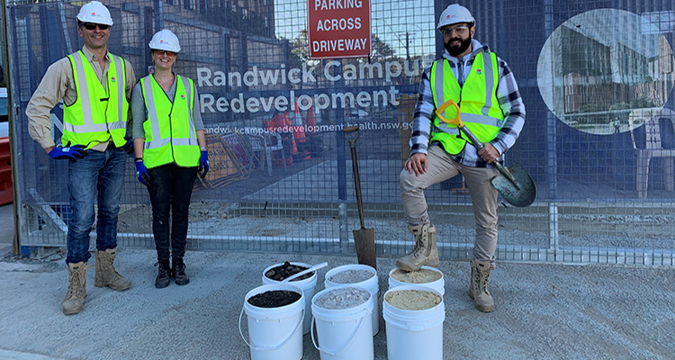 soil scientists collecting samples from Randwick Precinct