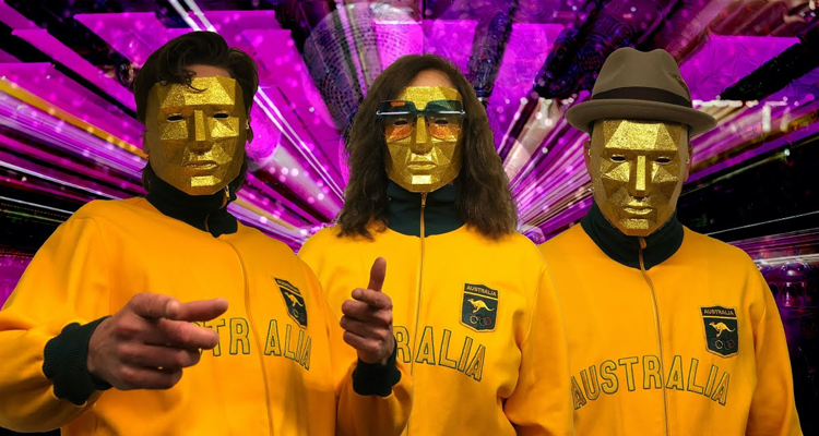 Uncanny valley team in futuristic masks