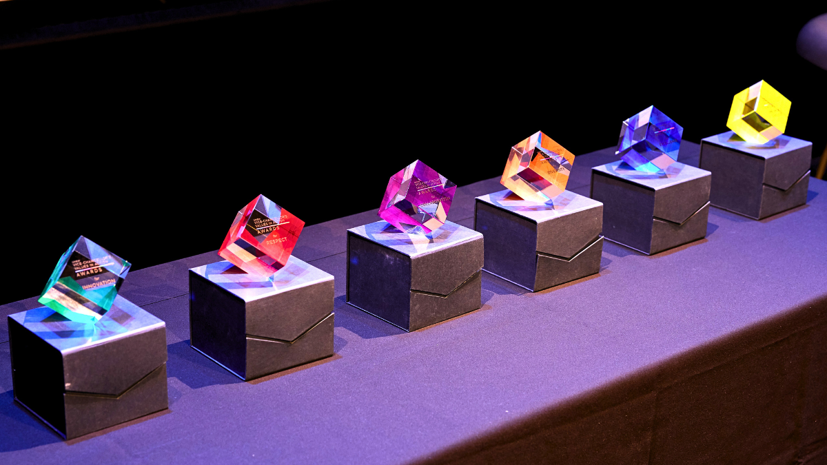 The VC Awards presented on a table.