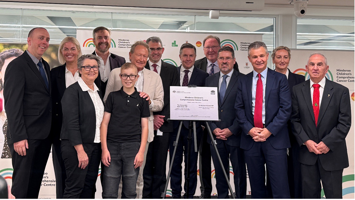 A group of people at the opening of the Minderoo Children’s Comprehensive Cancer Centre