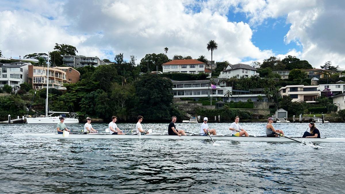 The VC rowing at Huntley's Cove