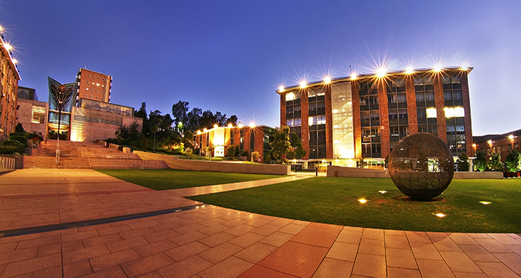 UNSW campus lit up at night