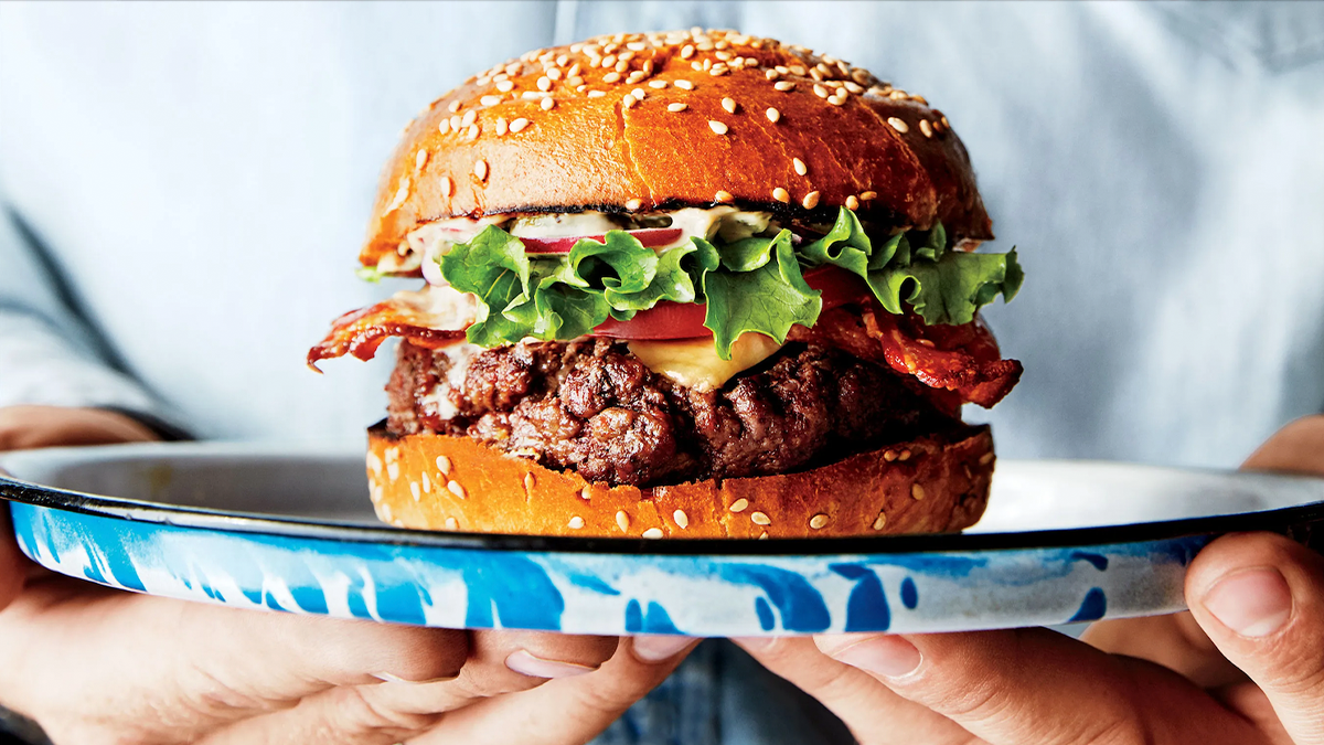 Image of gourmet burger on a plate