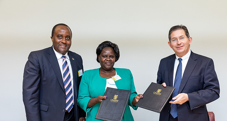 Mr Isaiya Kabira, Professor Teresa Akenga and Professor Ian Jacobs