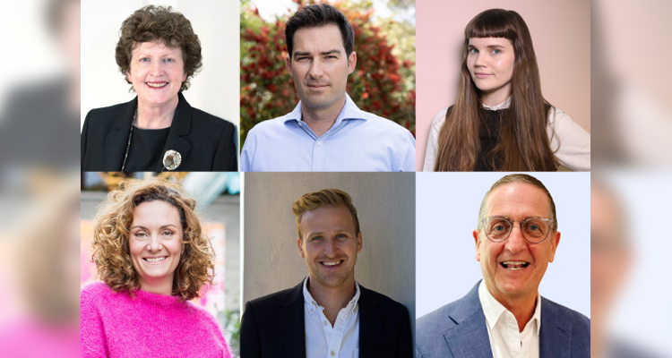  The six finalists nominated for the 2021 Australian Mental Health Prize: Helen Herrman, John Bale, Honor Eastly, Claire Spencer, Sebastian Robertson and Ian Hickie. 