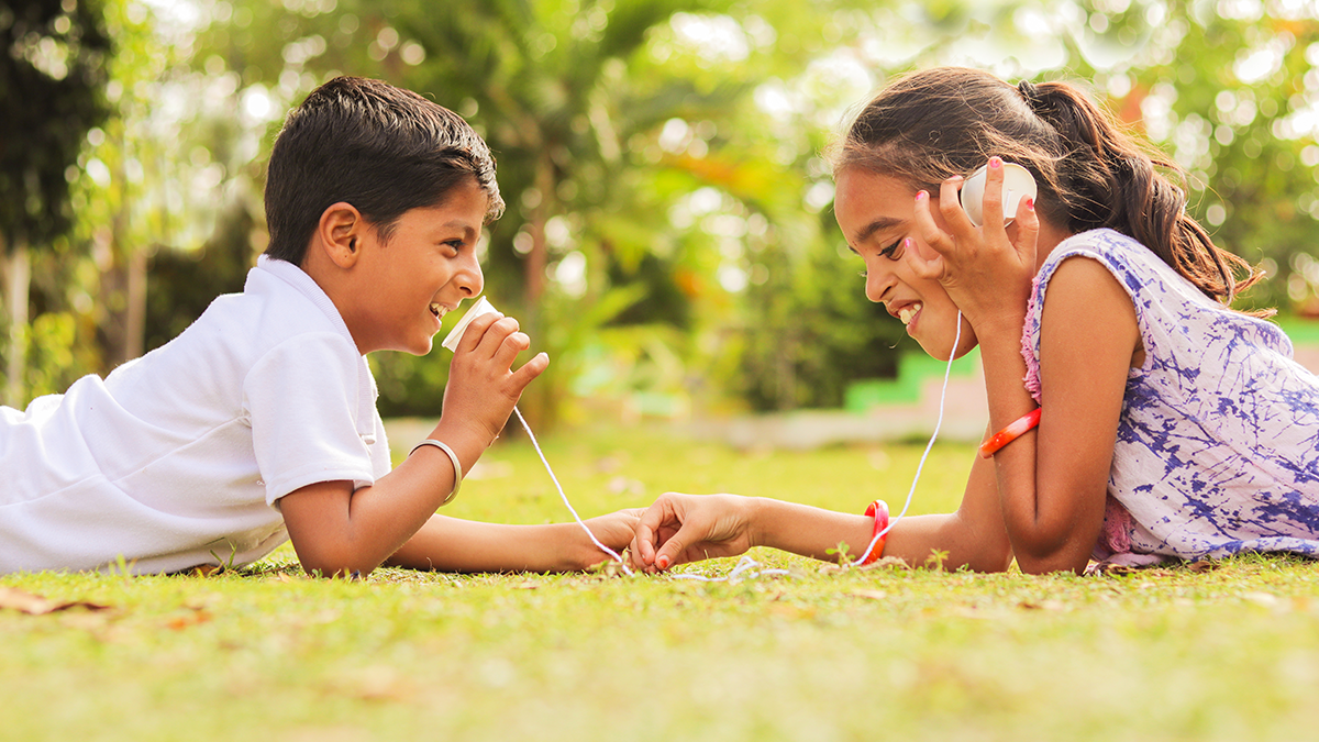 Two children playing