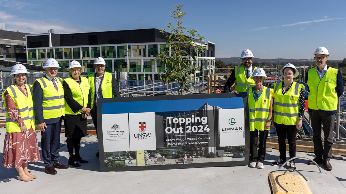 The topping-out ceremony of UNSW’s new Biomedical Sciences Centre