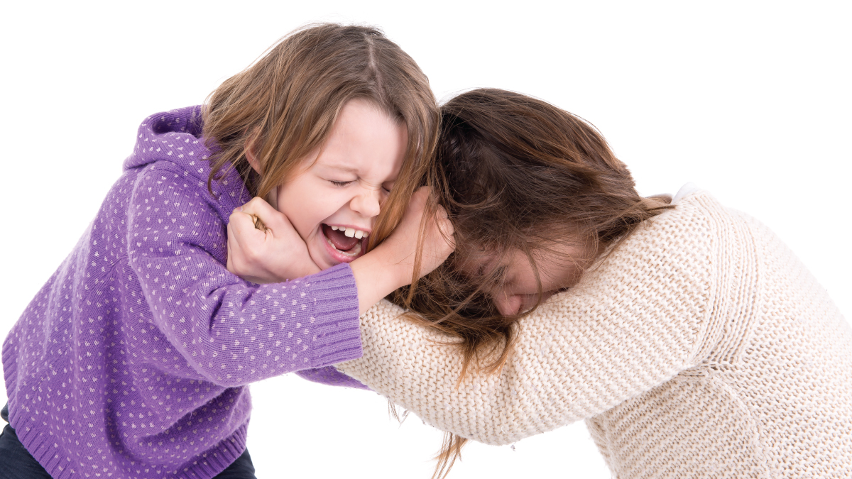 Two children fighting