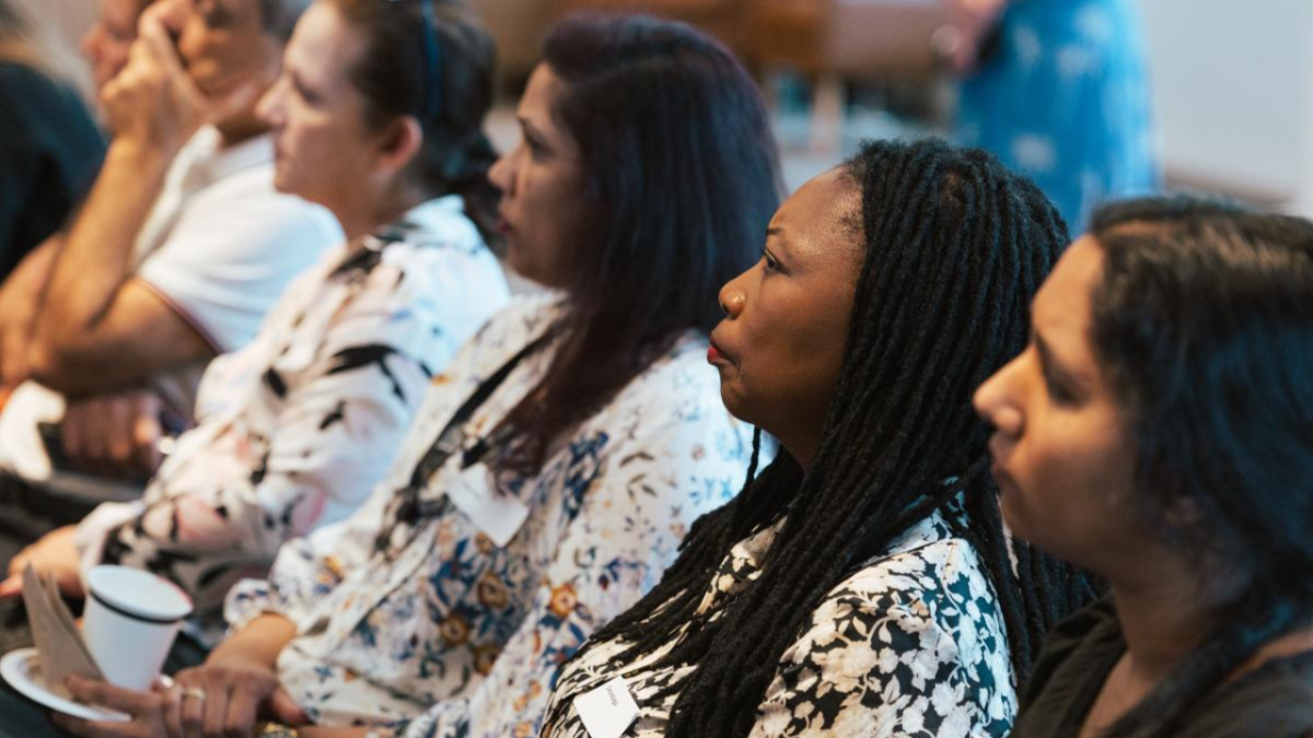 A group of women in an audience