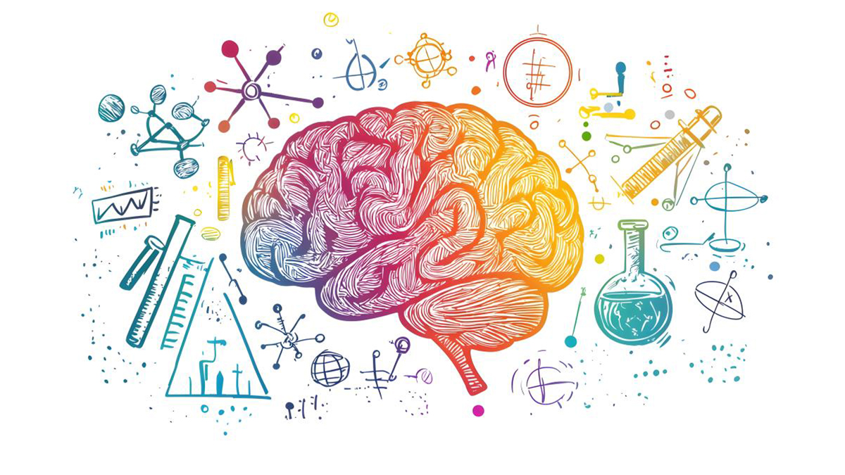 Colourful graphic of a brain