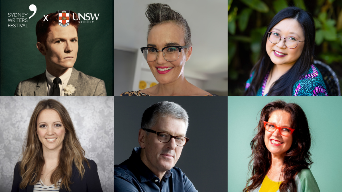 Tiled image showing Annabel Crabb, David Marr, Rhys Nicholson, Justine Rogers, Jennifer Wong, Matilda Boseley and Yumi Stynes