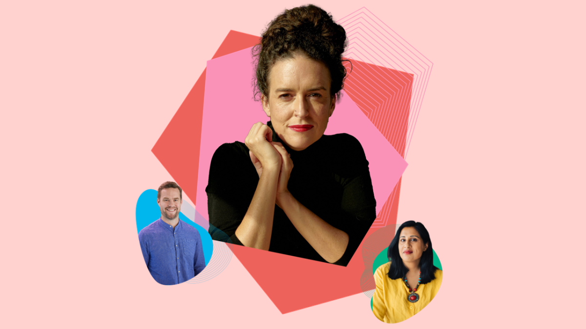 Jess Hill against a pink background