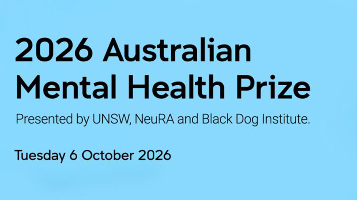 The words "2026 Australian Mental Health Prize" against a blue background