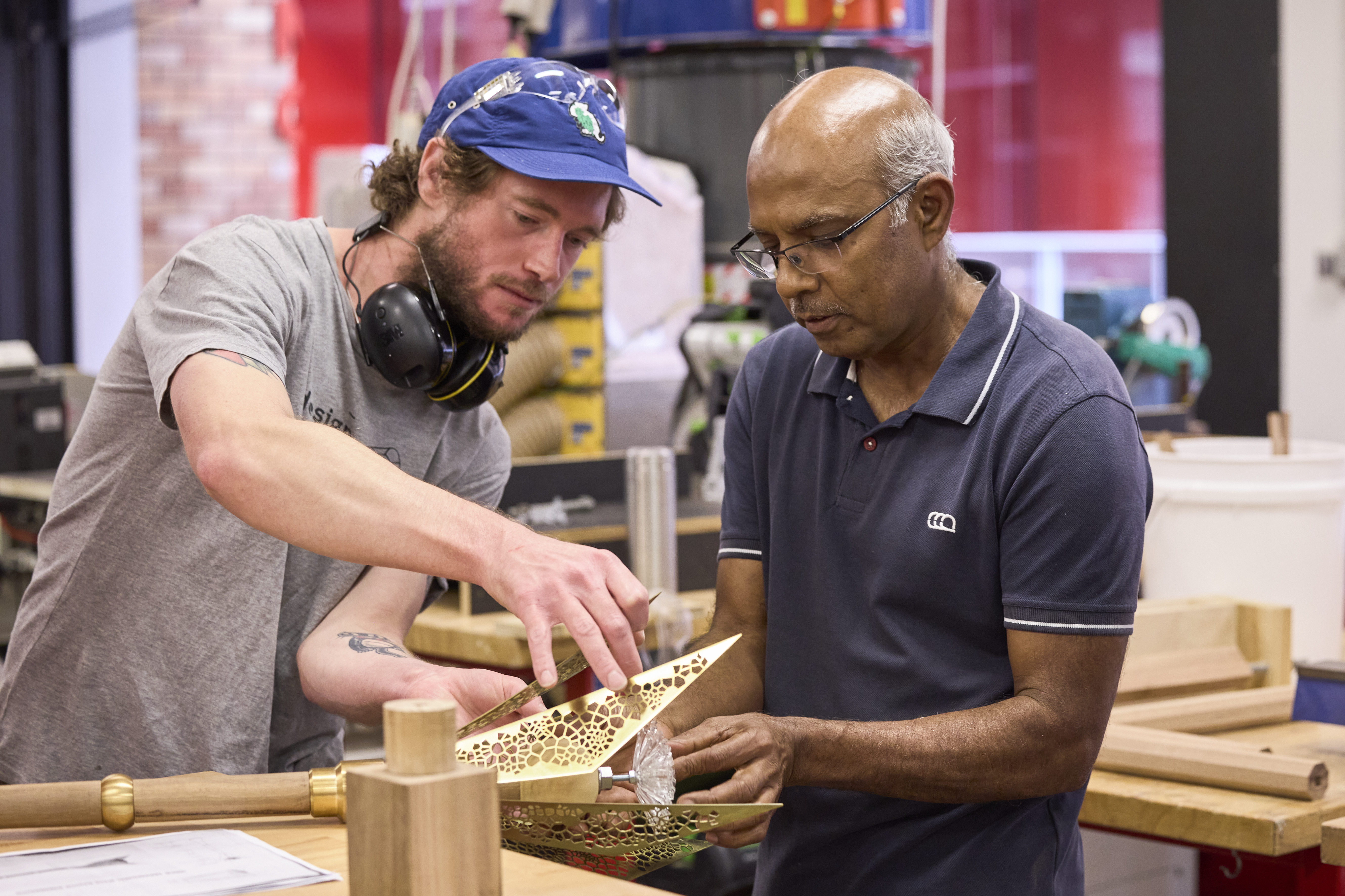 Makers place a test version of the waratah on the mace prototype